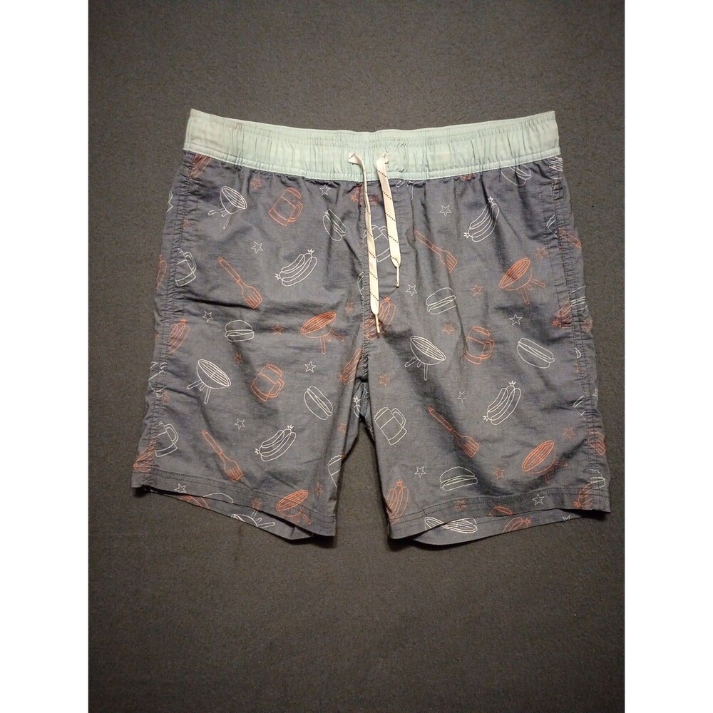 Men’s Depart West Swim Trunks Small Pockets BBQ Themed
